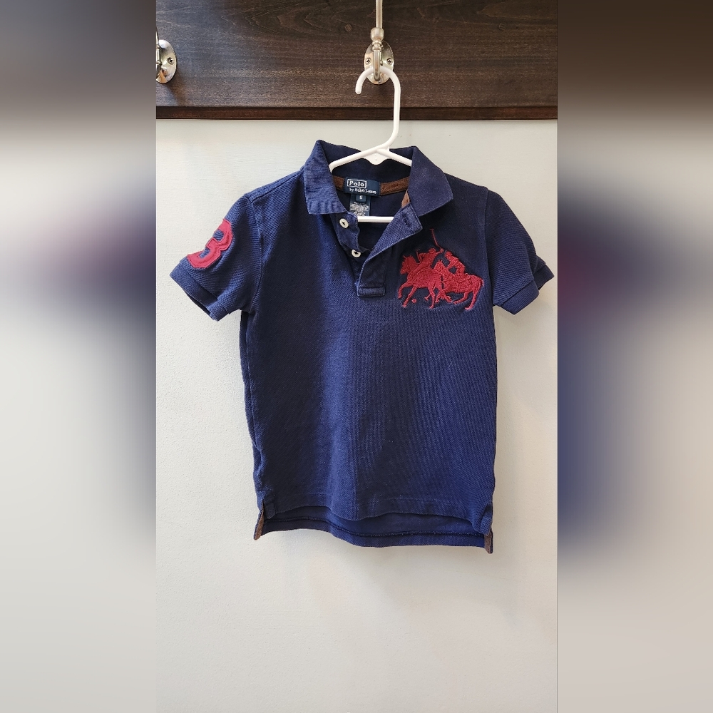 Boys Ralph Lauren Polo Navy Burgundy Size 5